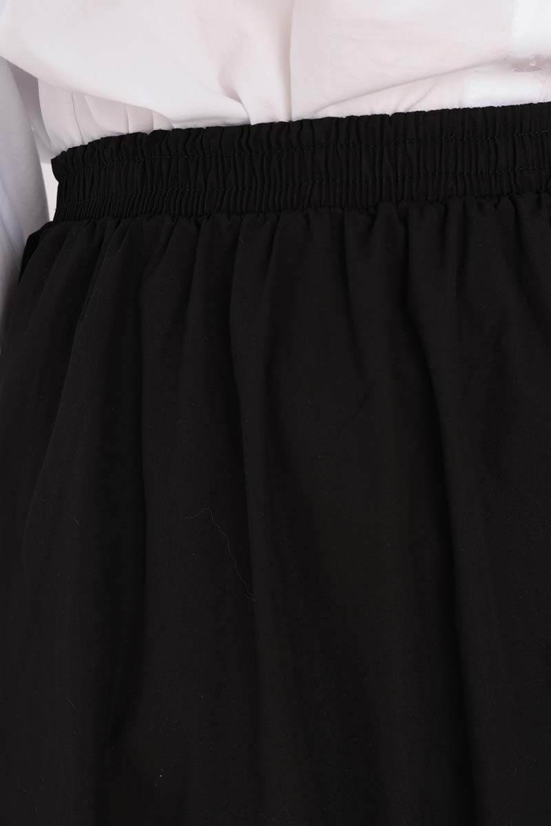 100% Cotton Lining Flared Skirt with Elastic Waist