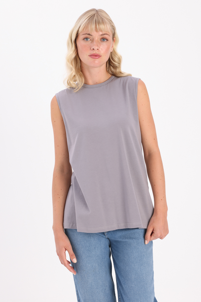 Crew Neck Sleeveless Cotton T-shirt