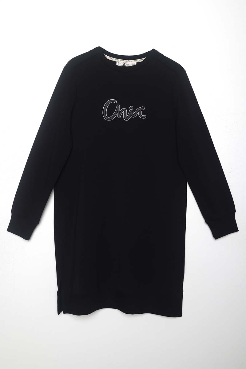 Plus Size Cotton Embroidered Sweat Tunic