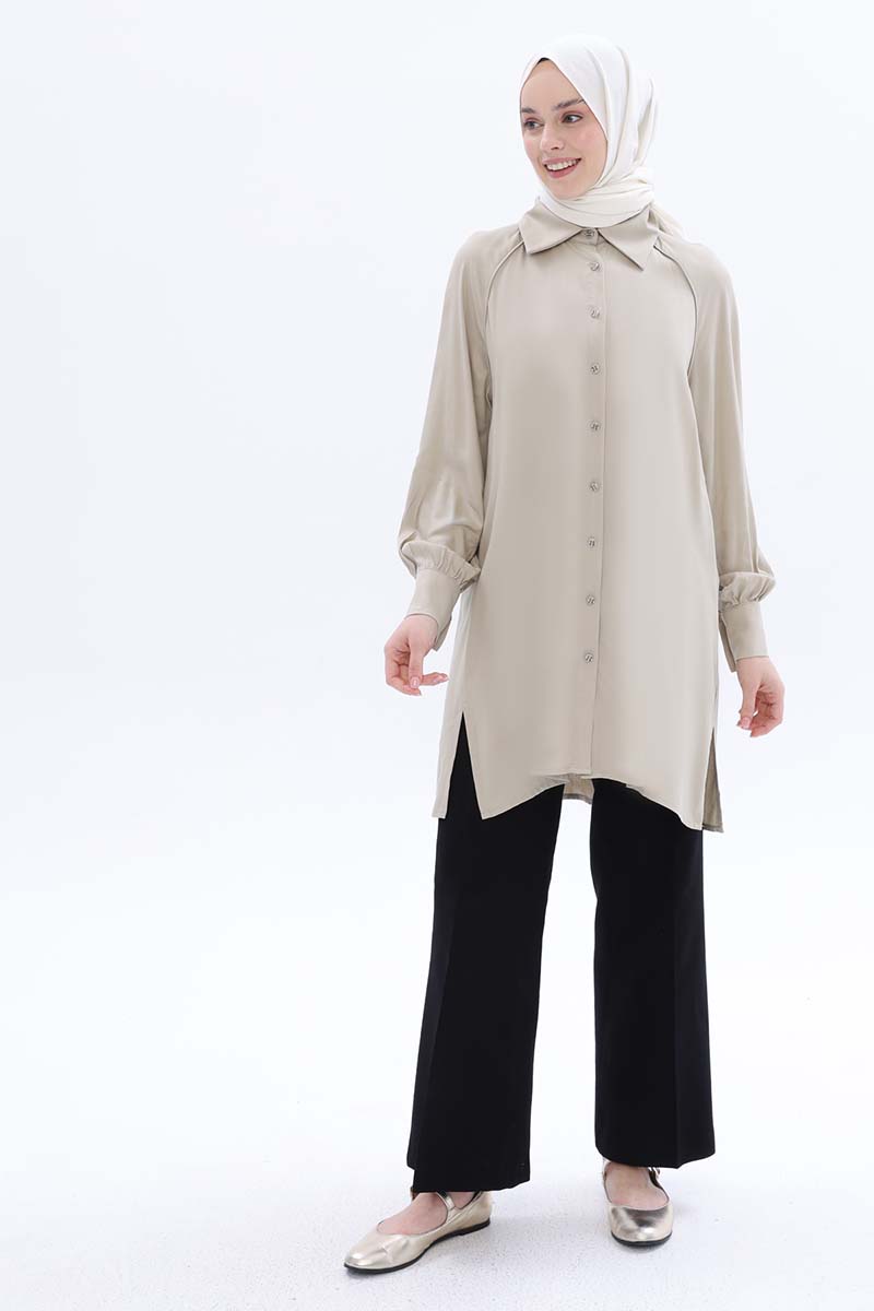 Plus Size Reglan Sleeve Shirt Tunic