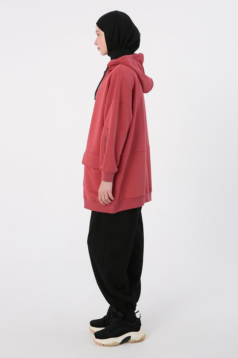 Pocket Hooded Oversize Sweat Cardigan