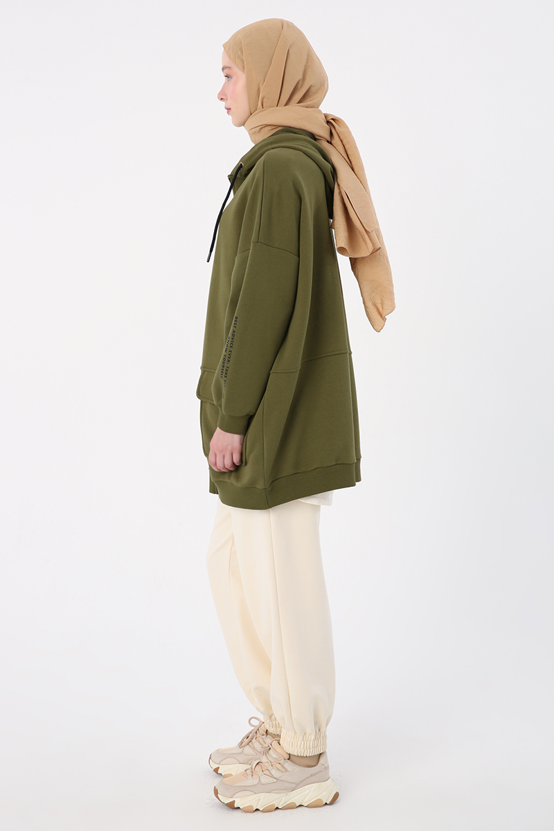 Pocket Hooded Oversize Sweat Cardigan