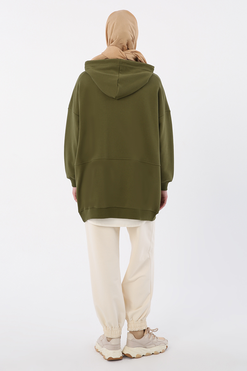 Pocket Hooded Oversize Sweat Cardigan