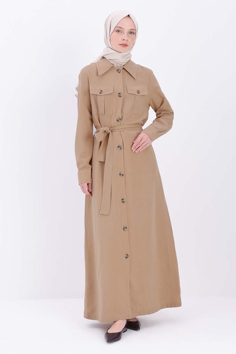 Belted Abaya With Pockets