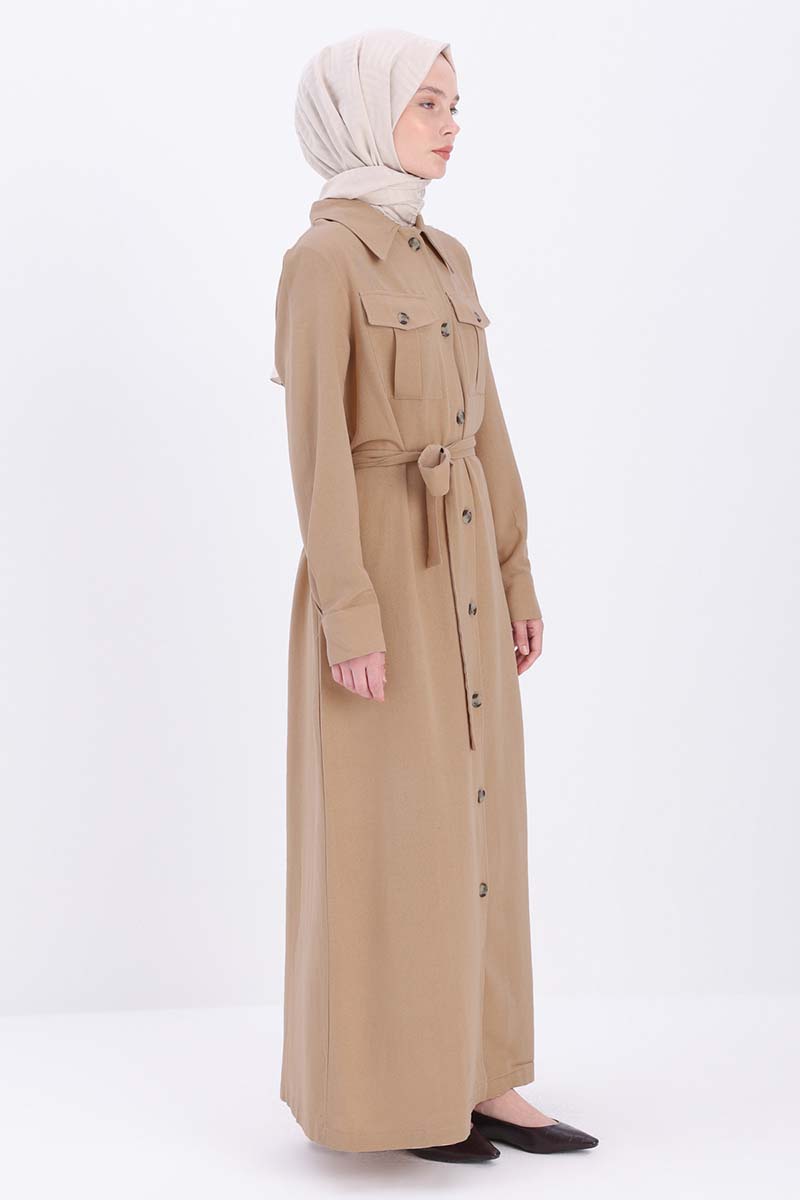 Belted Abaya With Pockets