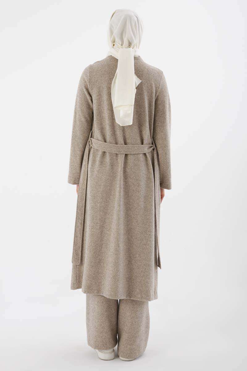 Belted Long Cardigan with Pockets