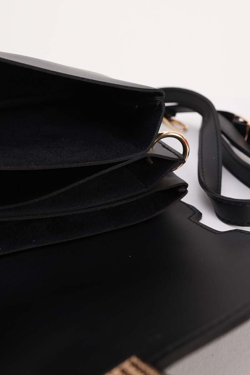 Multicompartment Faux Leather Bag