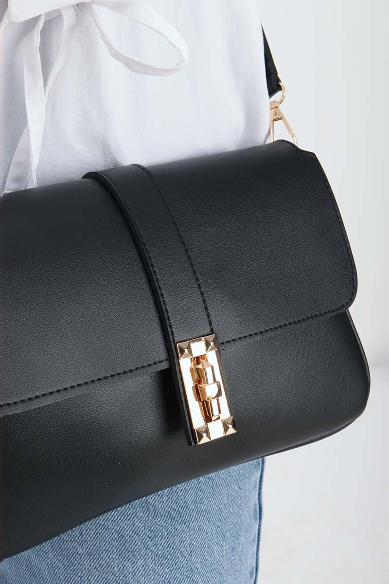 Multicompartment Faux Leather Bag