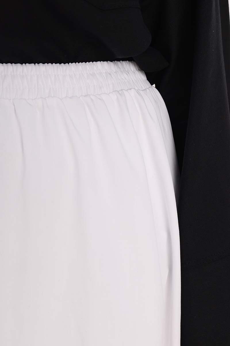 100% Cotton Lining Flared Skirt with Elastic Waist