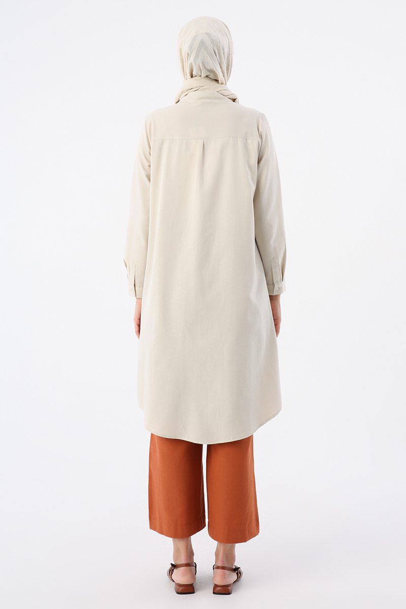 Hidden Button Long Shirt