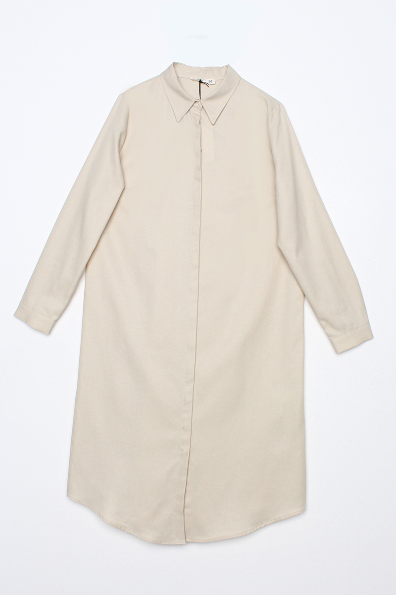 Hidden Button Long Shirt