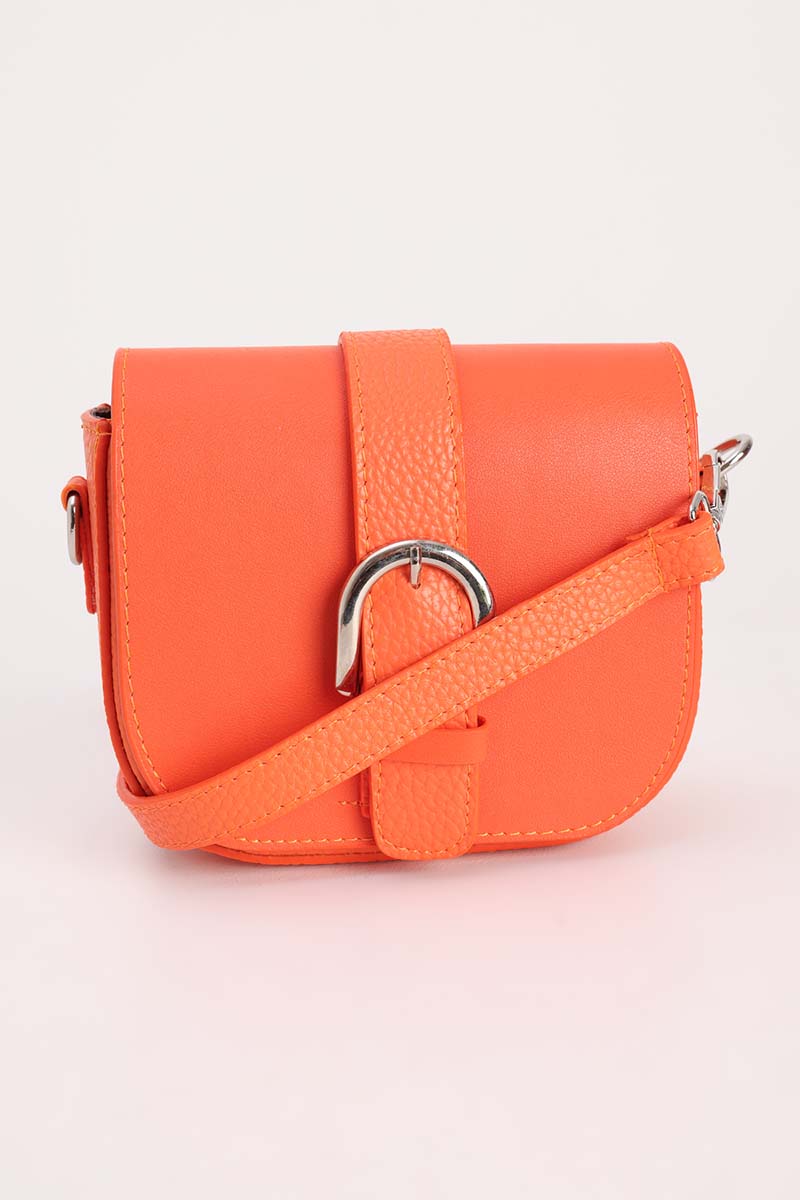 Clamshell Mini Faux Leather Bag