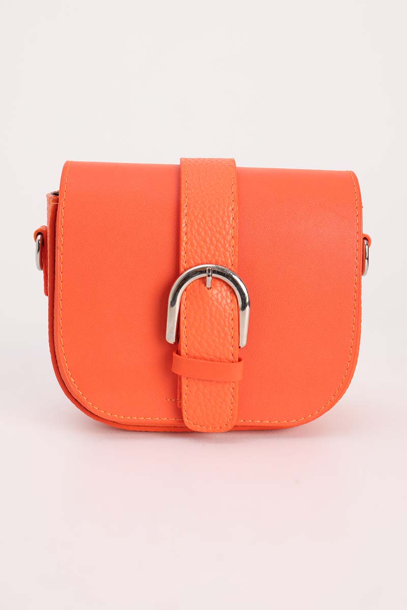 Clamshell Mini Faux Leather Bag