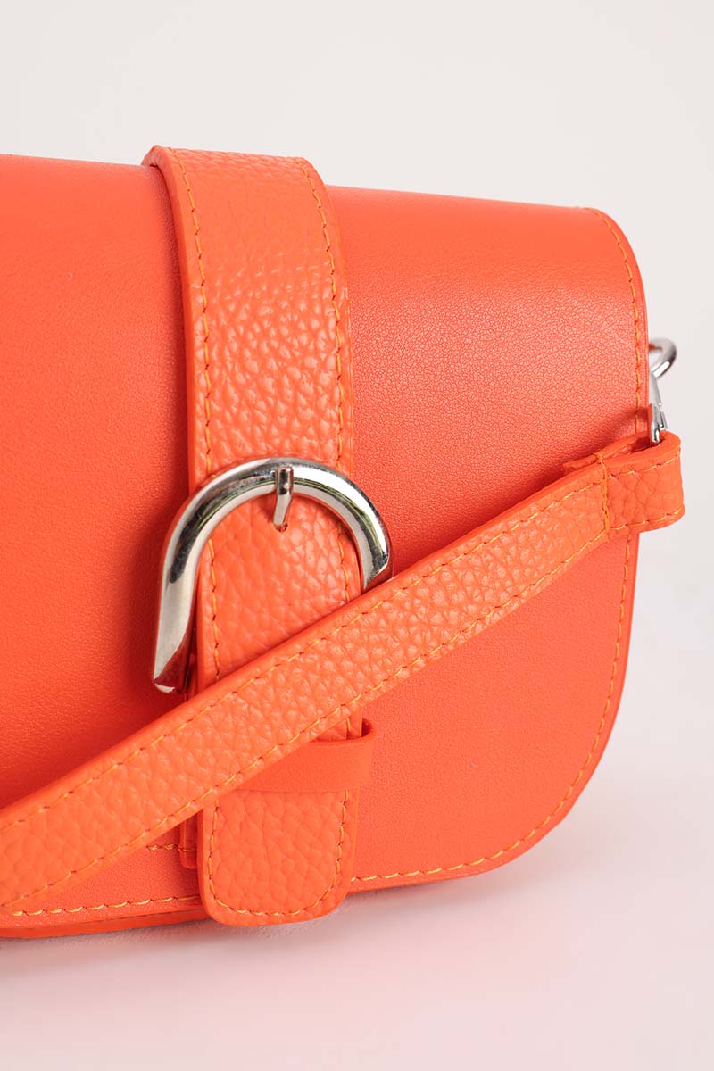 Clamshell Mini Faux Leather Bag