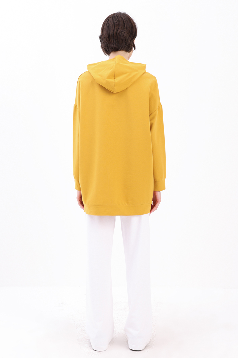 Kangaroo Pocket Hooded Sweatshirt Tunic