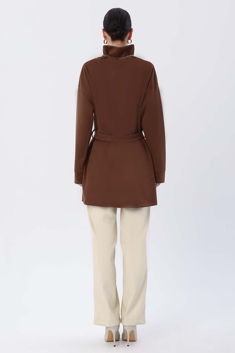 Belted Turtleneck Tunic