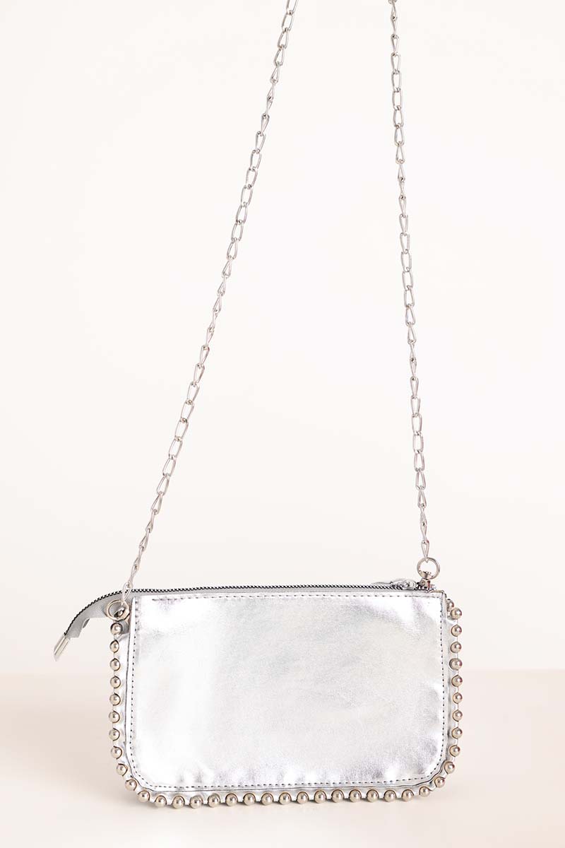 Metal Beaded Multi-Compartment Hand and Shoulder Bag