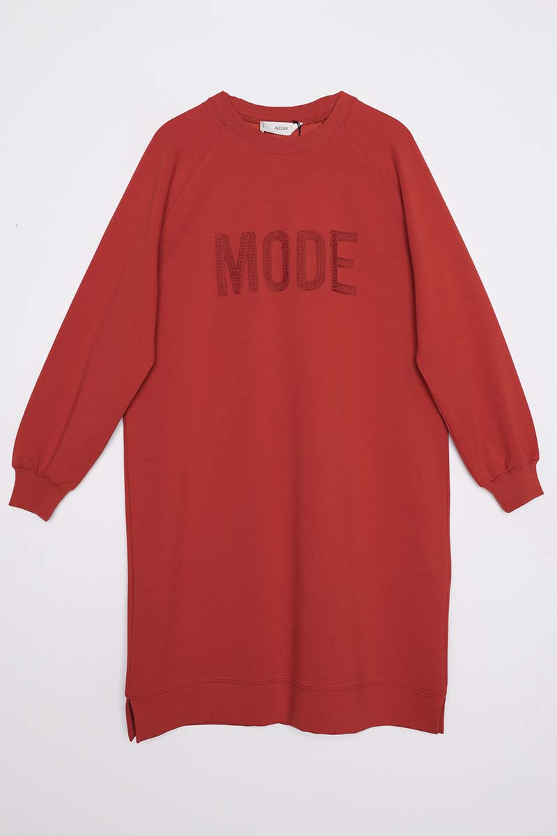 Mode Embroidered Raglan Sleeve Tunic