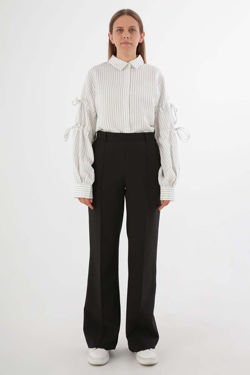 Ribbed Palazzo Trousers