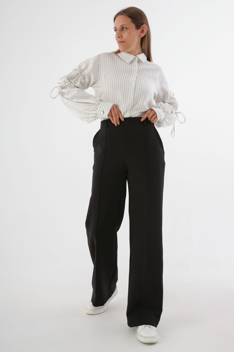 Ribbed Palazzo Trousers