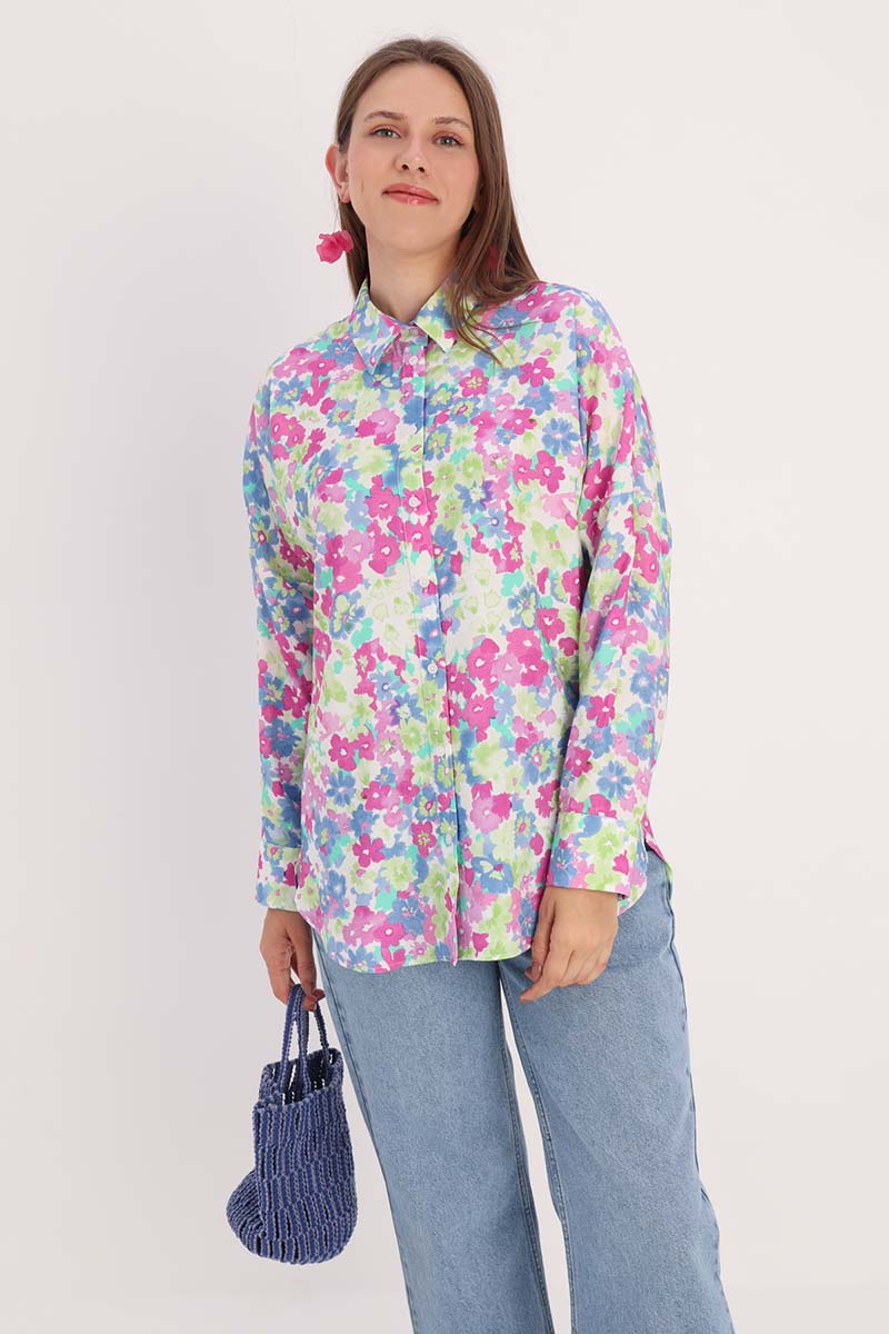 Patterned Oversize Shirt