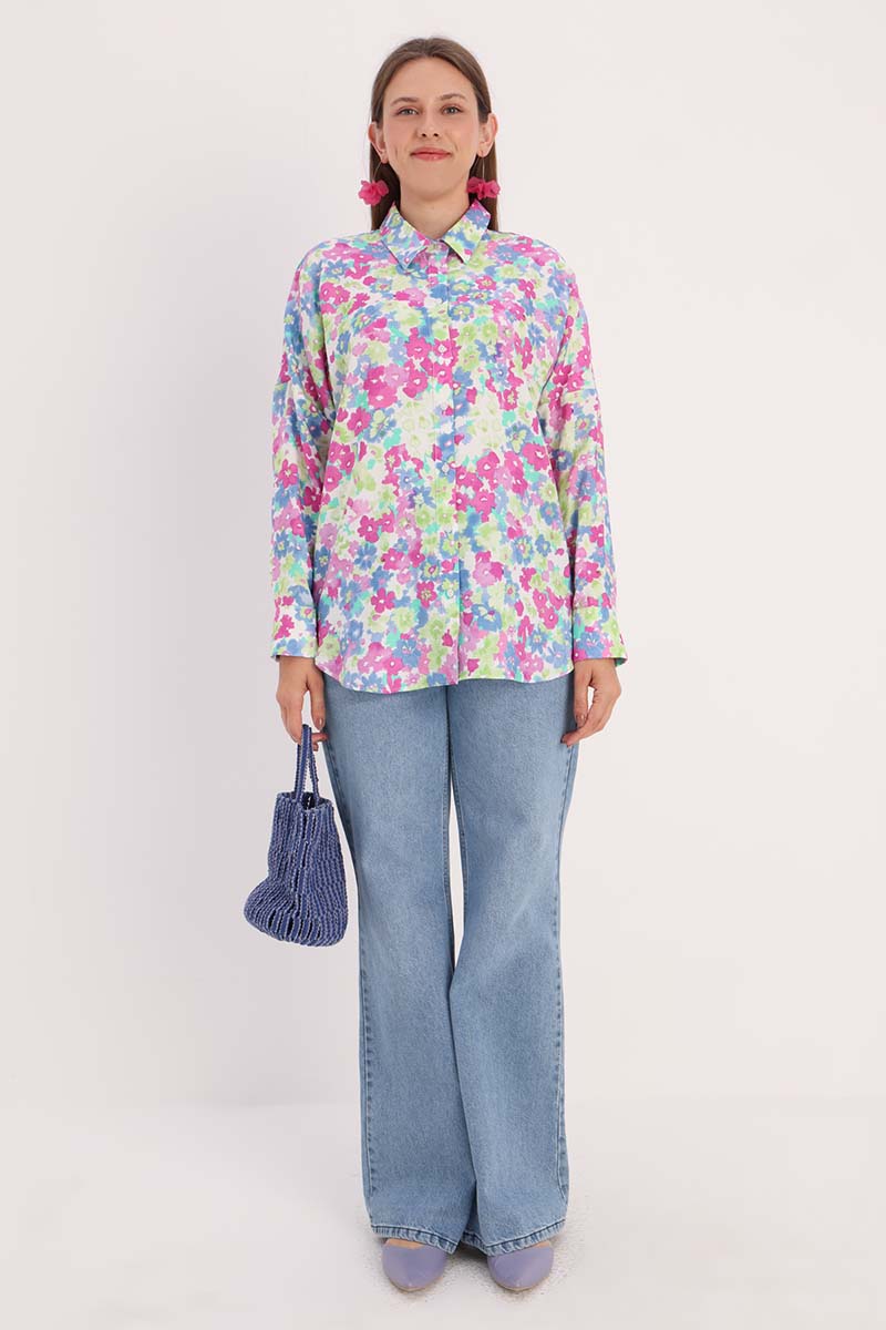 Patterned Oversize Shirt