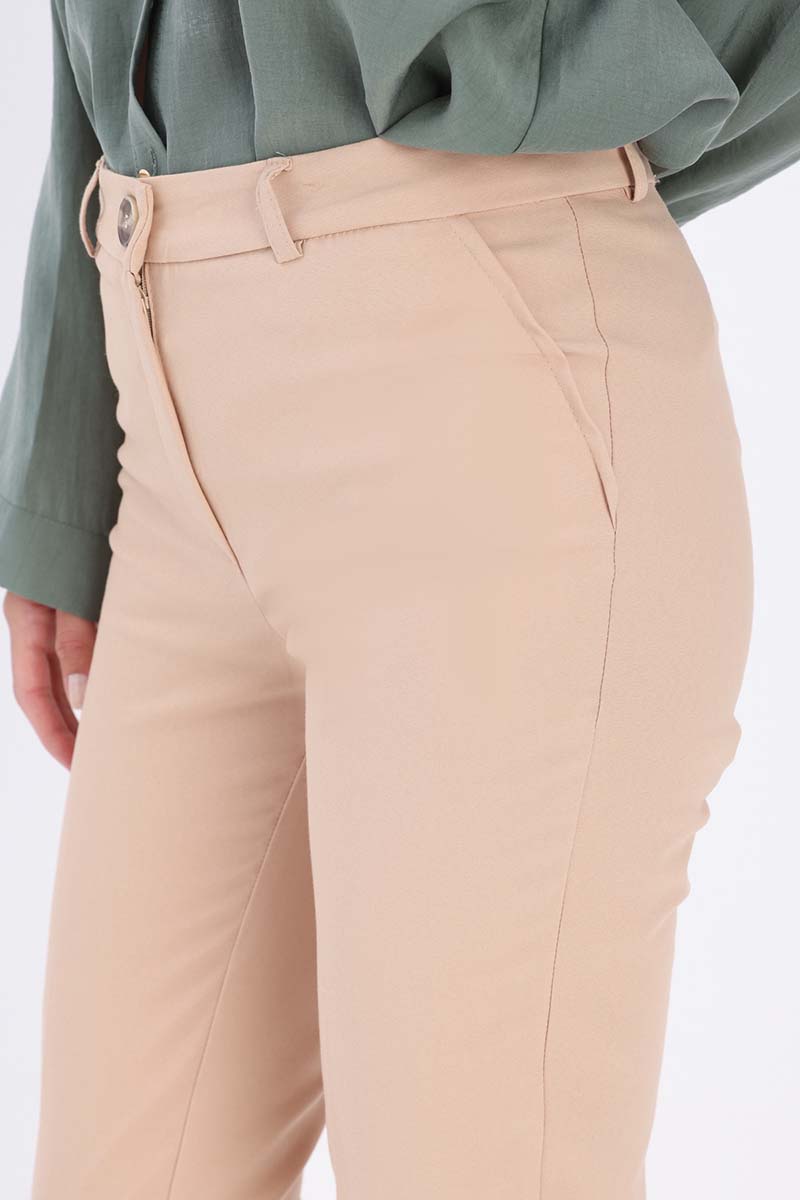 Cotton Double Leg Slim Fit Trousers