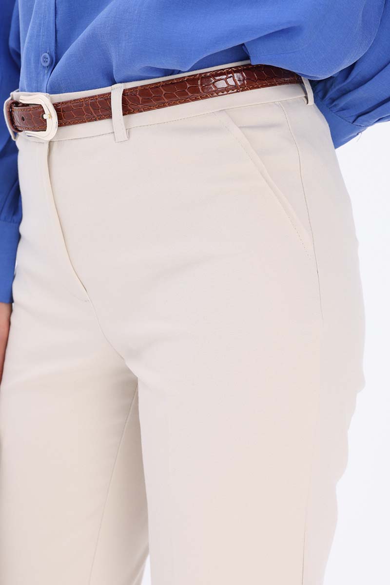 Cotton Double Leg Slim Fit Trousers