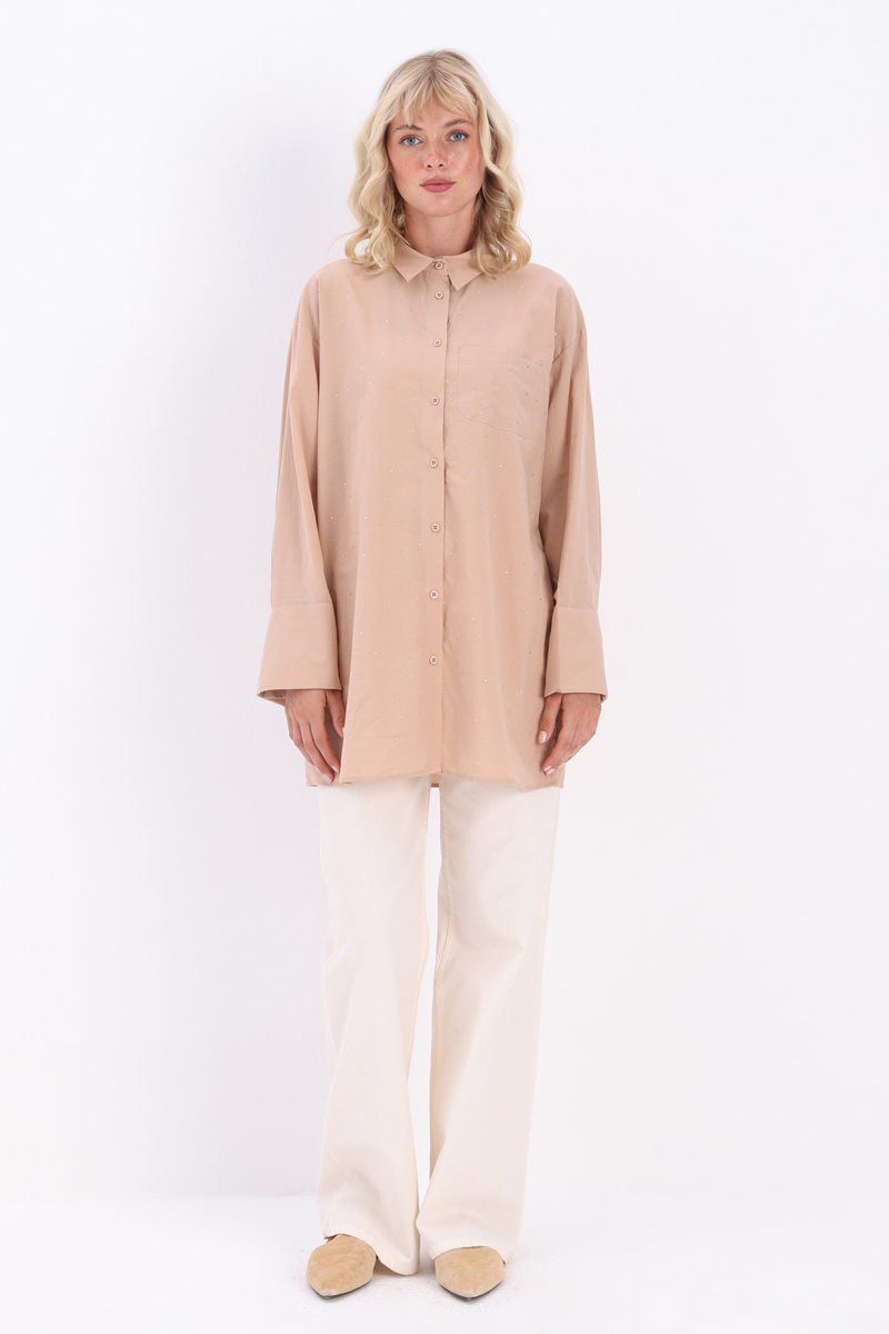 Cotton Stoned Shirt Tunic