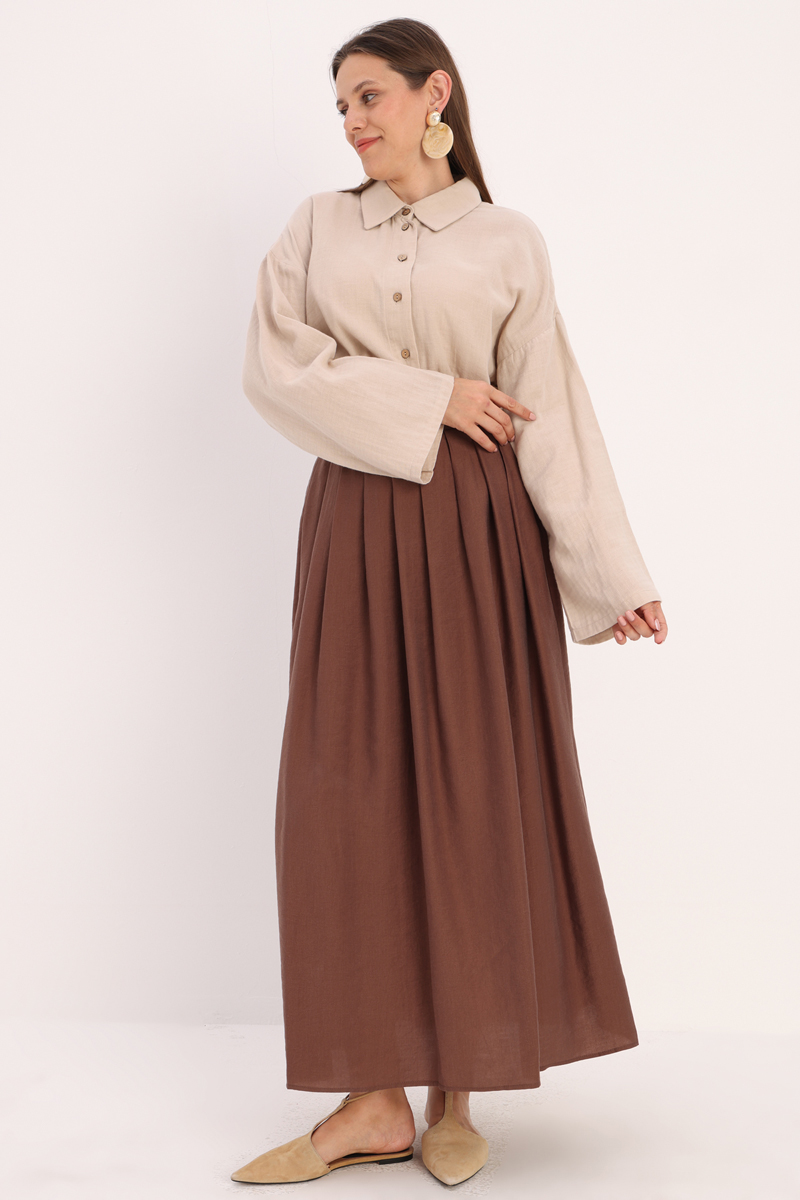 Pleated Flared Skirt