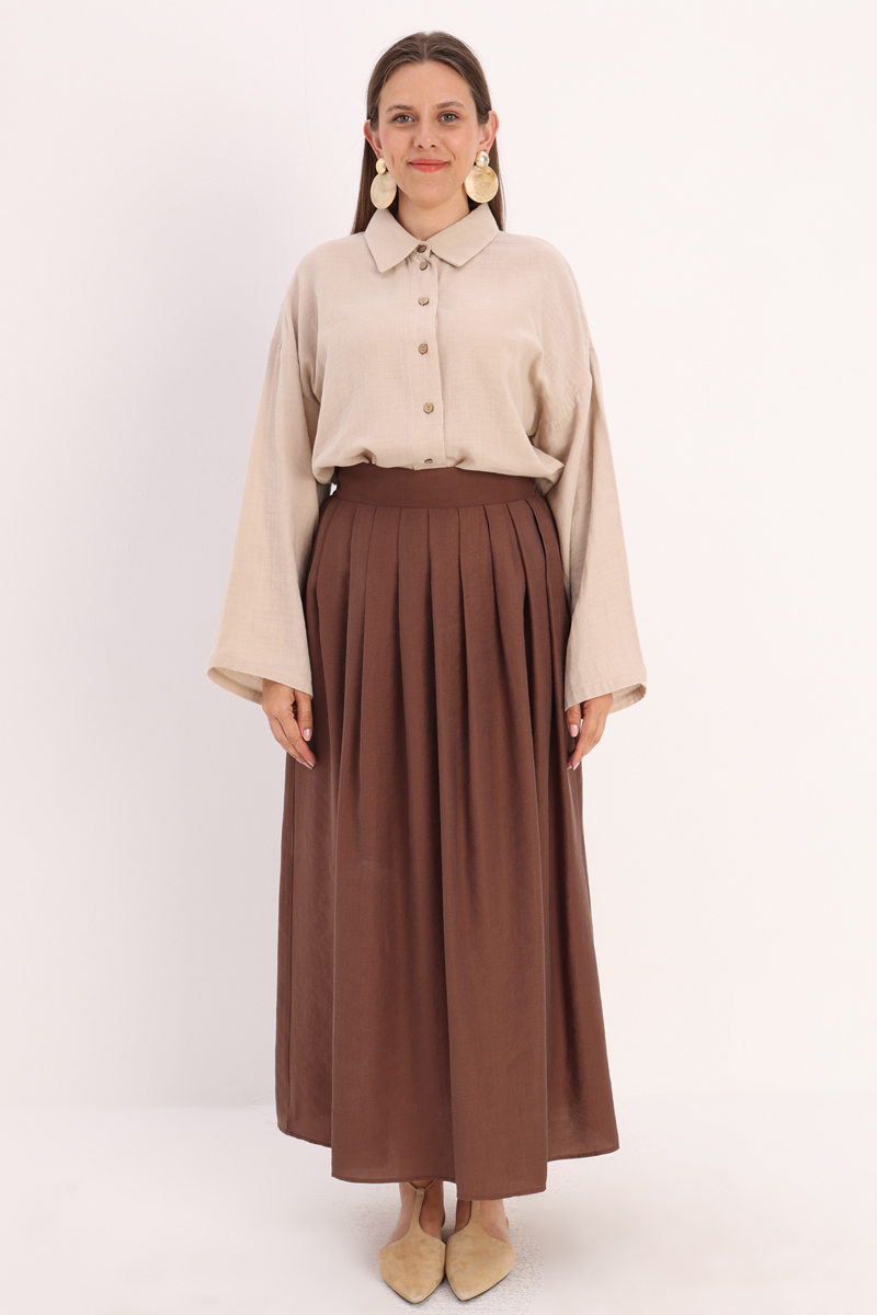 Pleated Flared Skirt