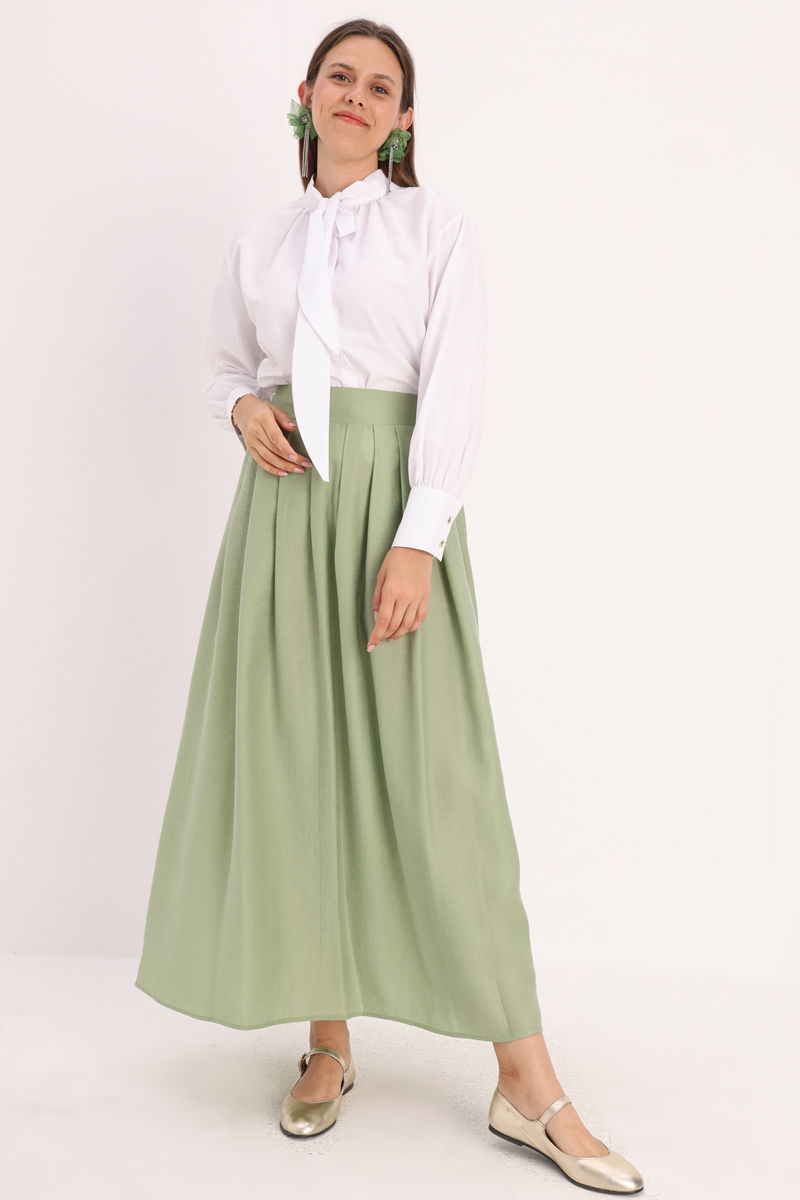 Pleated Flared Skirt