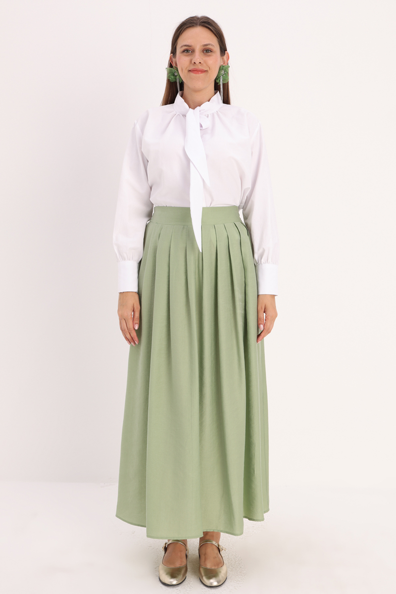 Pleated Flared Skirt