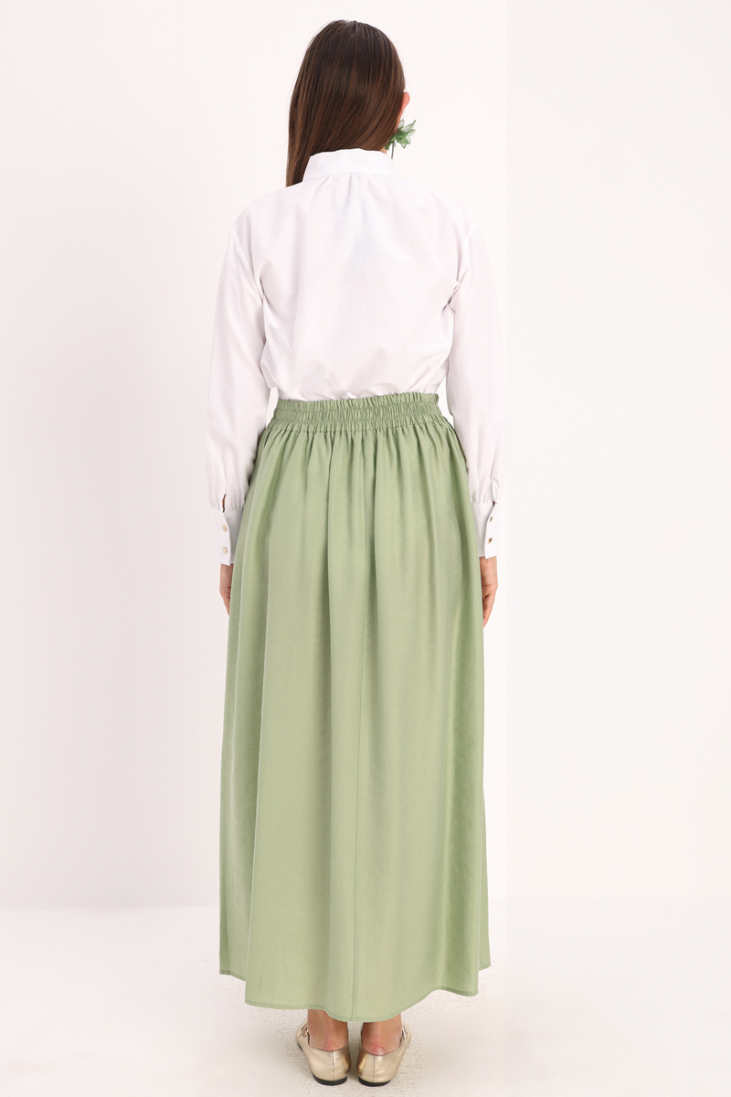 Pleated Flared Skirt