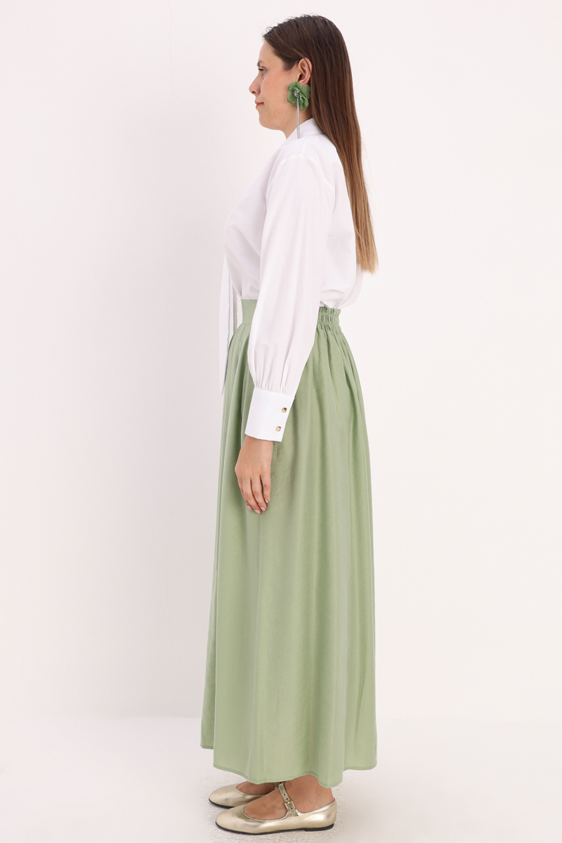 Pleated Flared Skirt