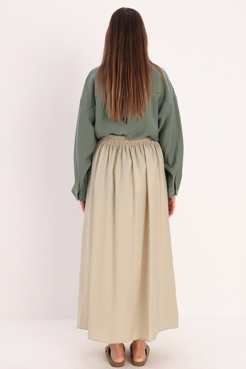 Pleated Flared Skirt