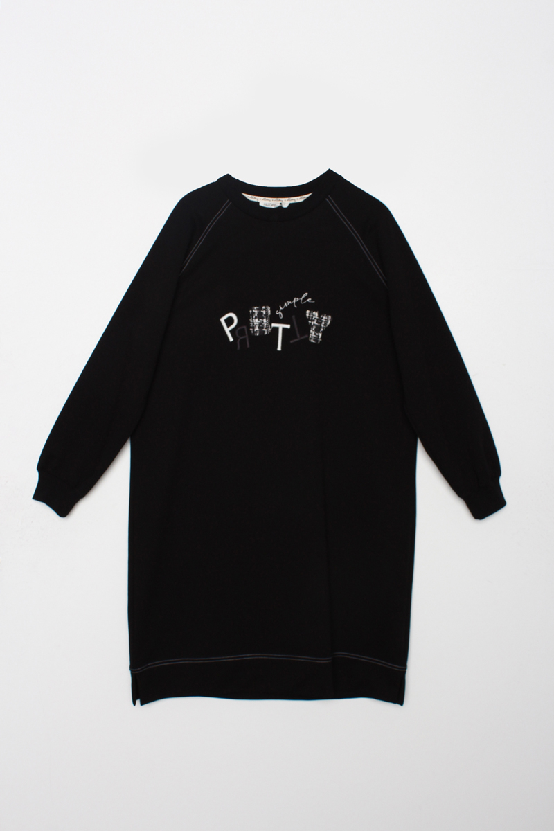 Pretty  Nakışlı Reglan Kol Sweat Tunik