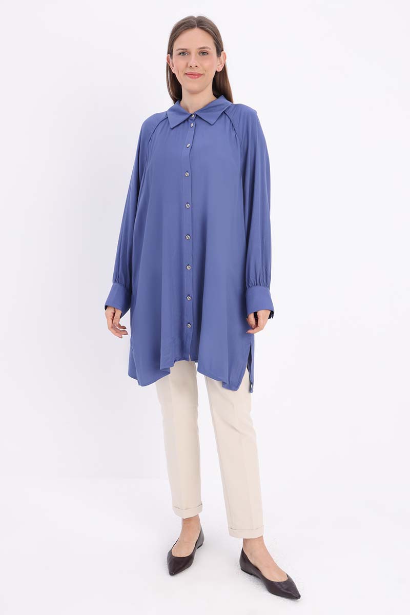 Plus Size Reglan Sleeve Shirt Tunic