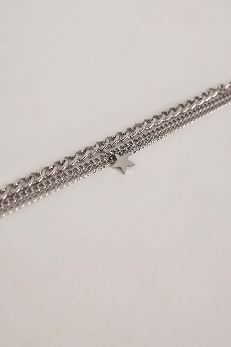 Triple Chain Steel Bracelet